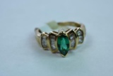 14 KT GOLD & DIAMOND RING 2.5 GTW, $529.00 RETAIL VALUE ,SIZE  5 1/4