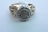 10KT GOLD & DIAMOND RING 1/2 CT DIAMOND TW, 4 GTW, $595.00 RETAIL VALUE, SIZE 8 1/2