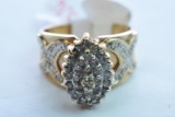 10KT GOLD  & DIAMOND RING 6.5 GTW, $649.00 RETAIL VALUE, SIZE 8