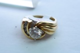 10 KT GOLD CZ RING 7.9 GTW