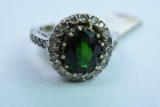 14 KT GREEN TOPAZ 9.2 GTW, $1695.00 RETAIL VALUE ,SIZE 6 1/2