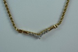 10KT GOLD &DIAMOND 17 INCH NECKLACE 6.2 GTW, $389.00 RETAIL VALUE