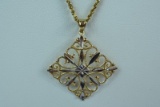 14KT NECKLACE & PENDANT 18 INCH, 6 GTW, $289.00 RETAIL VALUE