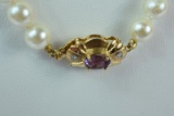 14KT GOLD DIAMOND PEARL AMETHYST $899.00 RETAIL VALUE