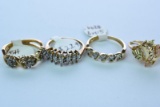 4- 10KT GOLD RINGS 9 GTW, $800.00 RETAIL VALUE,