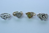 4- 10 KT RINGS 9.5 GTW, $750.00 RETAIL VALUE