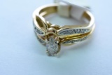 14KT GOLD WEDDING SET 5 GTW, $995.00 RETAIL VALUE, SIZE 5 1/2