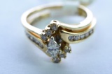 14KT WEDDING RING SET 1/2 CT DIAMDON TW, 4.9 GTW, $895.00 RETAIL VALUE, SIZE 6 1/2
