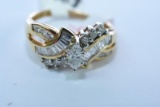 14KT GOLD RING 3 GTW, $995.00 RETAIL VALUE, SIZE 6 1/2