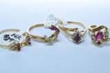 4- 14 KT GOLD RINGS & RING GUARDS 9 GTW