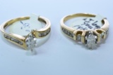 2-14KT GOLD & DIAMOND RINGS 6.54 GTW, $1750.00 RETAIL VALUE,