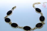 14KT BRACELET BLACK STONE 8 GTW,