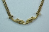 14KT GOLD NECKLACE DOLPHINS 5.2 GTW
