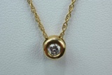 2-14KT GOLD NECKLACE 1 MULTI STONE & 1 - 1/3 CT DIAMOND TW, 5GTW, $800.00 RETAIL VALUE,