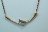 14KT GOLD & DIAMOND NECKLACE 5GTW, $695.00 RETAIL VALUE,