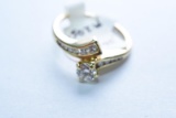 14KT GOLD & DIAMOND RING 1/2 CT DIAMOND TW, 2.7 GTW, $1395.00 RETAIL VALUE, SIZE 6 1/2