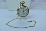 14KT GOLD CASE & 14KT GOLD FOB ELGIN POCKET WATCH