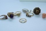 8- 14KT GOLD RINGS 28 GTW