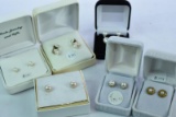 6 PAIRS PEARL EARRINGS $1000.00 RETAIL VALUE
