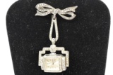 STERLING BROOCH WATCH