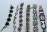 6 STERLING BRACELETS APPROX 230 GRAMS