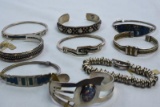 9 STERLING BRACELETS APPROX 240 GRAMS