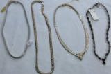 4 STERLING NECKLACES APPROX 130 GRAMS