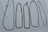 5 STERLING ROPE CHAINS APPROX 100 GRAMS