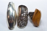 3 LARGE STERLING RINGS