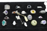 18 STERLING RINGS