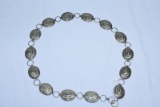 STERLING PANCHO BELT APPROX 325 GRAMS AS IS WITH DINGS & SCRATCHES