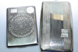 2 STERLING COMPACTS APPROX 290 GRAMS AS IS WITH DINGS & SCRATCHES