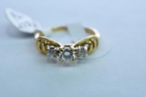 18 KT GOLD & DIAMOND RING 1/2 CT DIAMOND TW, 2.6 GTW, $995.00 RETAIL VALUE , SIZE 5 1/2