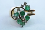 14 KT GOLD DIAMOND & EMERALD RING 7 GTW, $1295.00 RETAIL VALUE 5