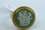 14KT CAMEO RING 4.3 GTW, $279.00 RETAIL VALUE , SIZE 5 1/4
