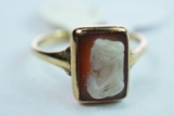 14KT CAMEO RING 2.1 GTW, $225.00 RETAIL VALUE , SIZE 6
