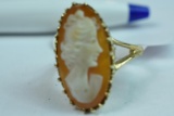 10KT CAMEO RING 4 GTW, $289.00 RETAIL VALUE , SIZE 5 3/4