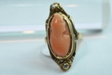 10KT CAMEO RING 4.8 GTW, $595.00 RETAIL VALUE , SIZE 4 1/2
