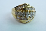 14KT GOLD & DIAMOND RING 8.3 GTW, $3800.00 RETAIL VALUE , SIZE 6