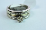 14KT BRIDAL SET 7.7 GTW, $899.00 RETAIL VALUE , SIZE 6 1/4