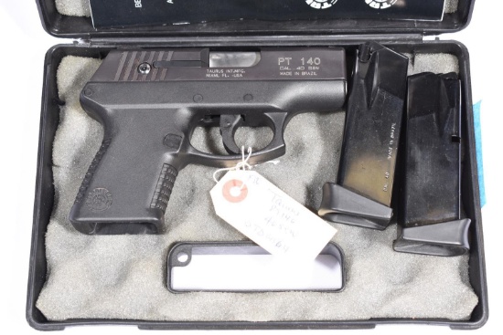 TAURUS PT140 MILLENNIUM 40 S&W CAL PISTOL, SN STD01564, IN HARD CASE, USED, B33-P14