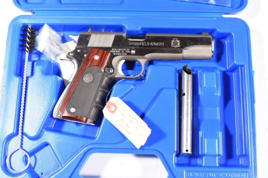 SPRINGFIELD ARMORY 1911 A1 45 ACP PISTOL, SN N468725, WITH BOX, 2 MAGAZINES,USED,  B33-P7
