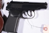 GERMAN MAKAROV 9X18 CAL PISTOL, SN BX2726,USED, WITH BOX, 2 MAGAZINES & HOLSTER,  B32-21