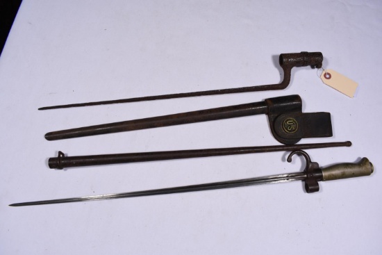 2 BAYONETS WITH SCABBORDS
