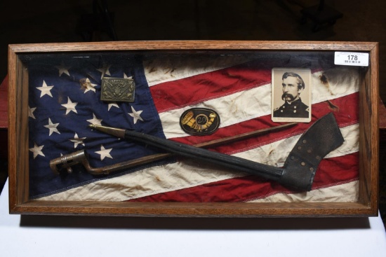 SHADOW BOX FRAMED GROUP CIVIL WAR MEMORABILLA