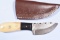 DAMACUS STEEL BONE HANDLE SKINNING KNIFE