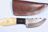 DAMACUS STEEL BONE HANDLE SKINNING KNIFE