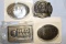 4 RED MAN BELT BUCKLES