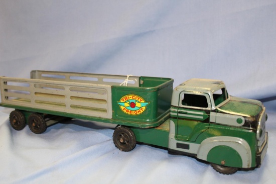 MARX TRI CITY FREIGHT TRUCK & TRAILER 19 IN LONG