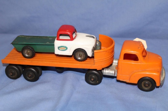 HUBLEY KIDDIE TOY PLASTIC CAB & BED W/ FRICTION